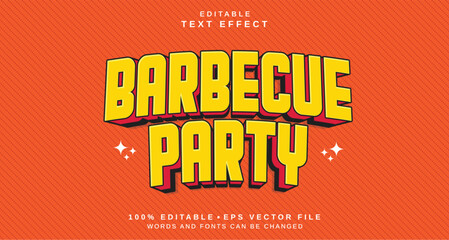 Leinwandbilder - Editable text style effect - Barbecue Party text style theme.