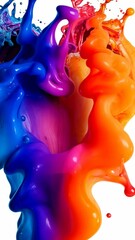 Aufkleber - Colorful valentine's oil paints splashing, blending into heart shaped composition, representing artistic emotion video 4k