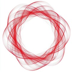 Poster - Intricate circular pattern created by overlapping red and white lines forms an abstract design