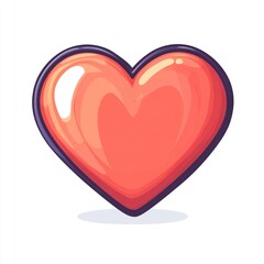Poster - A vibrant heart symbol illustration with a glossy finish and smooth edges, showcasing bright colors