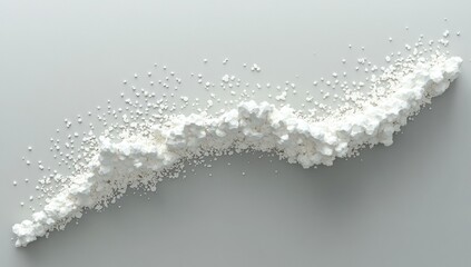 Poster - Abstract White Sculptures: Minimalist 3D Render of a Whimsical Wave-like Form