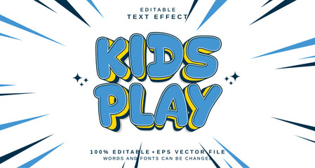 Poster - editable text style effect - kids play text style theme.