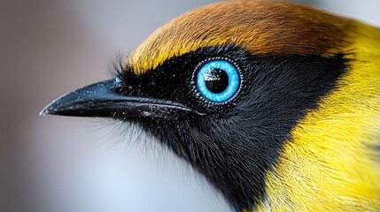 Wall Mural - A close up of a bird with blue eyes