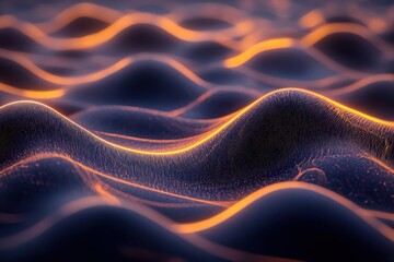 Poster - Waves of light and texture create an abstract visual in dark tones