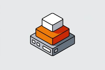 Poster - Isometric illustration of a three-layered data stack, representing infrastructure, platform, and software.