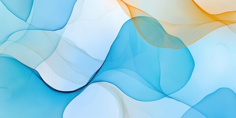 Poster - a blue and orange wave with a white background. the blue and orange colors create a sense of movemen