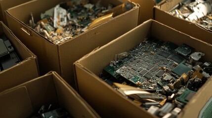 Poster - A collection of boxes containing various electronic components