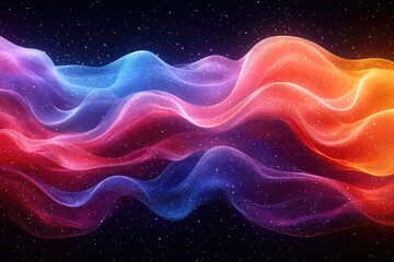 Poster - a colorful wave of liquid in the dark