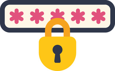 Fototapete - locked padlock is securing a password, depicting a concept of online security