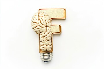 Poster - A creative representation of innovative thinking, where a light bulb is filled with a brain
