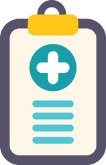 Poster - This color icon of a medical clipboard is representing healthcare for hospitals and clinics