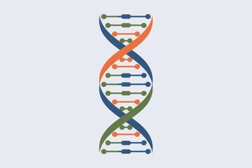 Poster - A stylized illustration of a DNA double helix, representing genetics and heredity.