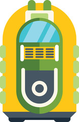 Poster - bright colorful vector icon of a jukebox playing music, classic entertainment technology