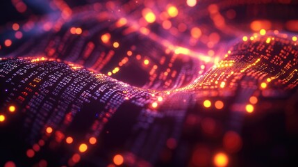 Poster - A close-up view of a computer screen with glowing lights on the keyboard and display