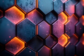 Poster - Abstract hexagon design as a digital art wallpaper background