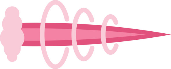 Poster - pink rocket is flying and leaving a smoke trail behind it