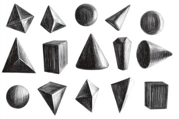 Poster - A collection of geometric shapes arranged in a creative composition