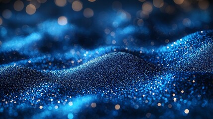Wall Mural - a sapphire glitter bokeh background with unfocused royal blue sparkles and crystal droplets wallpape