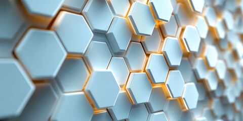 Poster - a detailed shot of a textured wall made of interlocking hexagonal tiles