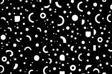 Poster - A geometric design featuring alternating black and white circles and squares