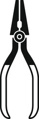 Poster - simple icon of black pliers isolated on white background, working tool for gripping and manipulating