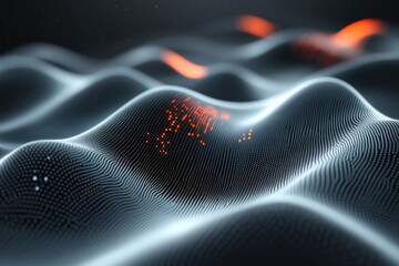 Poster - A digital representation of a wave, suitable for technology and innovation related concepts