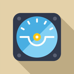 Poster - voltmeter showing current power consumption level in flat design style