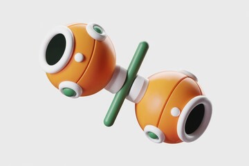 Poster - Abstract 3D rendering of interconnected orange spheres with green and white accents.