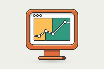 Poster - A computer screen displays a graph showing fluctuating data points, indicating progress or trends.