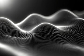 Poster - A black and white photo of a wavy water surface