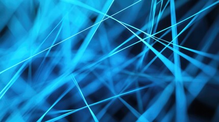 Poster - A detailed view of a bright blue background with parallel lines, suitable for use in graphic design or as a design element