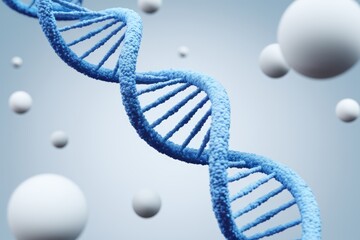 Poster - A 3D rendering of a DNA double helix, showcasing its intricate structure and the complexities of genetic code.