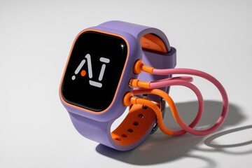 Aufkleber - AI-powered smartwatch with bio sensors, vibrant colors, and stylish design.