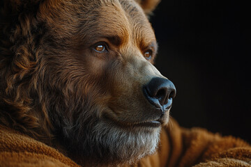 majestic brown bear portrait showing details