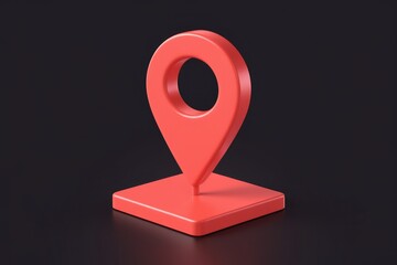 Poster - A red 3D location pin icon on a transparent background.