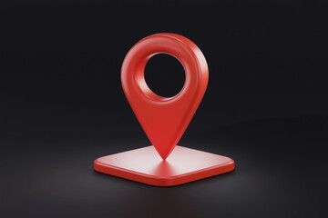 Poster - Red 3D location pin on a transparent background