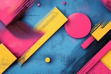 Poster - A vibrant and colorful background featuring geometric shapes