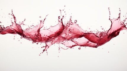 Poster - Vibrant red liquid splash creating a captivating ripple effect in mid-air. Generative AI