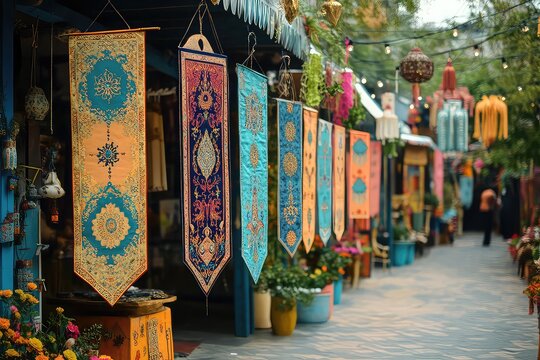 Eid ul-Adha greeting banners and decorations
