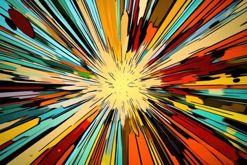 Poster - a vibrant burst of colors against a black background