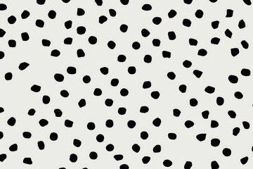 Poster - Abstract seamless pattern with black polka dots on white background