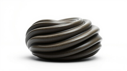 Poster - Abstract dark brown swirling 3D sculpture