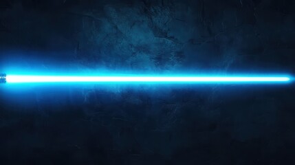 Wall Mural - blue light saber on dark background with abstract textured surface