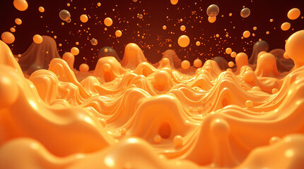Poster - Abstract orange liquid splash