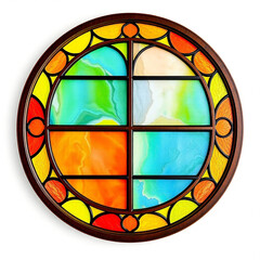 Poster - Colorful round stained glass window