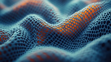 Wavy net over orange.