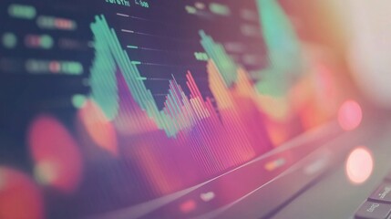 Poster - Colorful Graphs on Laptop for Business Analytics