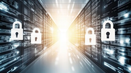 Poster - digital security for businesses in 3d style