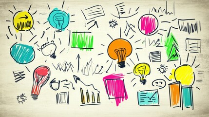 Poster - Marketing Strategies Illustrated on Whiteboard with Infographics