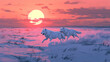 © Thiago - Create a vivid representation of an arctic tundra at dawn where the sun rises over the snowy plains and a pair of white wolves sprint joyously. Arctic Tundra. Illustration